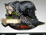 Нож охотничий (подставка, кость резьба) "Медведь сувенир" SL 6002В