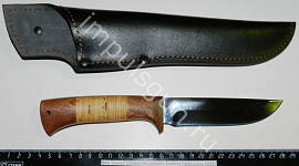 Нож "Белка" клинок 120 мм.рукоять береста/орех сталь 65Х13