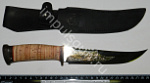 Нож Катран позолота, рукоять береста,клинок165 мм. сталь ЭИ-107