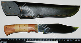 Нож "Носорог" клинок 160 мм.рукоять береста/орех сталь 65Х13