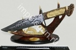 Нож охотничий (подставка, кость резьба) "Медведь" сувенир больш. SL 1005