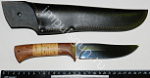 Нож "Судак" клинок 130 мм.рукоять береста/орех сталь 65Х13