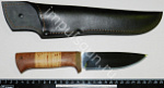 Нож "Сом" клинок 130-135 мм.рукоять береста/орех сталь 65Х13