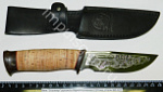 Нож "Сталкер" рукоять береста,клинок 110 мм. сталь ЭИ-107