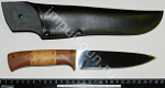Нож "Сокол" клинок 140 мм.рукоять береста/орех сталь 65Х13