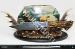 Нож охотничий (подставка, кость резьба) "Орёл" дек.панно сувенир SL 4012