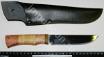 Нож "Ласка" клинок 140 мм.рукоять береста/орех сталь 65Х13