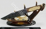 Нож охотничий (подставка, кость резьба) "Орёл" сувенир больш. SL 1004